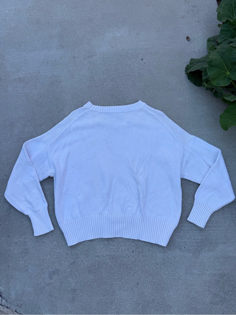 Quince White Organic Cotton Knit Long-Sleeve Sweater Coastal Size Small - Picture 5 of 7